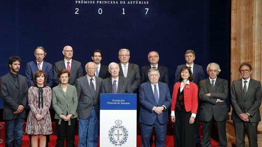 Fotografía de marzo de 2016 de Les Luthiers, galardonado con el Premio Princesa de Asturias.