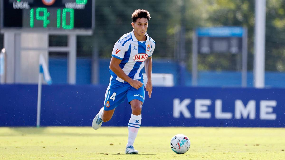 Ramón Terrats, en acción con la camiseta del Espanyol