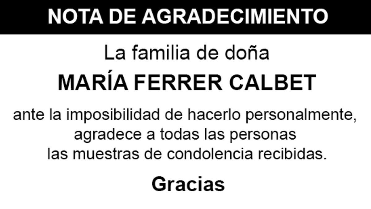 Nota María Ferrer Calbet