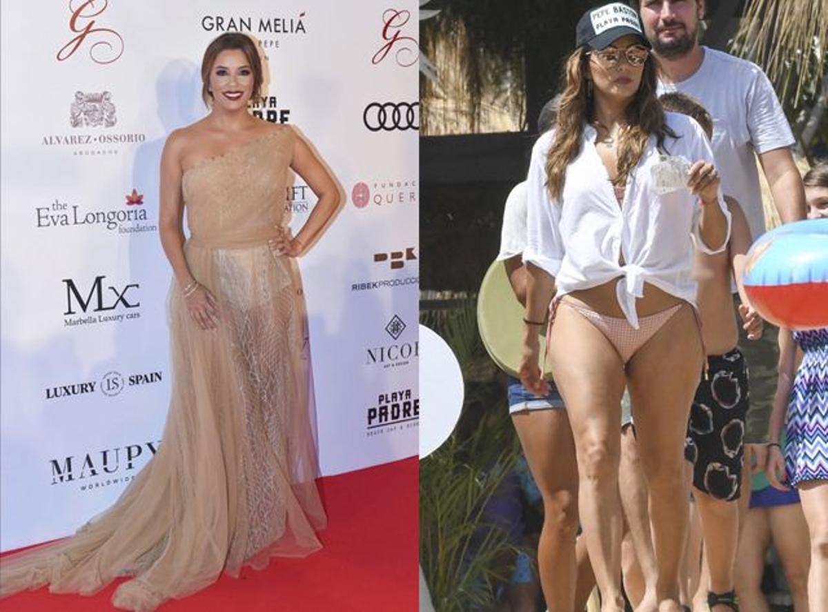 El día y la noche del look de Eva Longoria