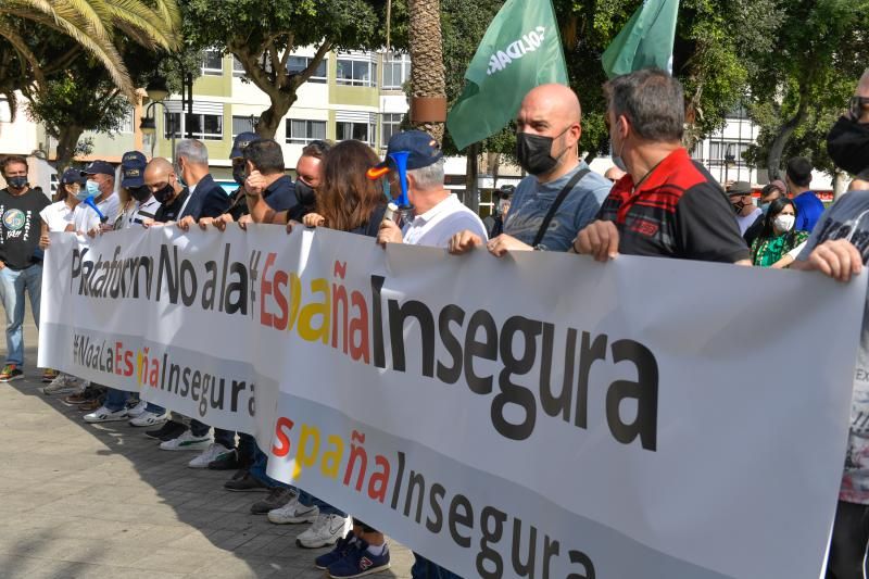 Manifestación de policías contra la reforma de la ley de seguridad