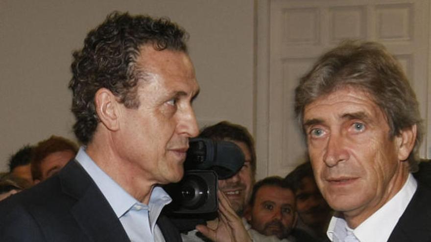 Valdano y Pellegrini, ayer.