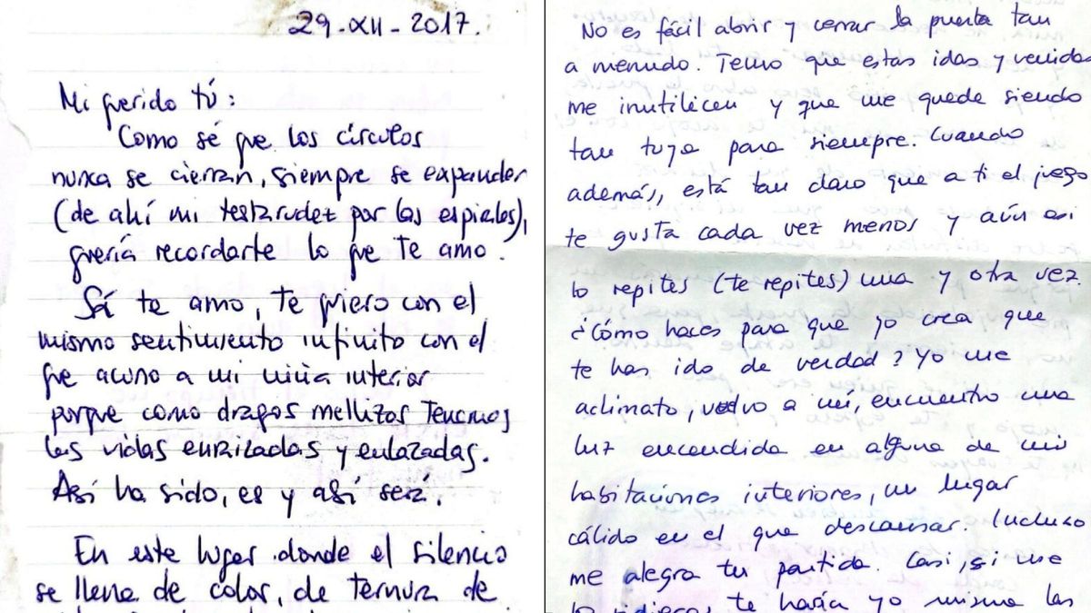 Dos de las cartas que Guadalupe continúa recibiendo en La Palma.