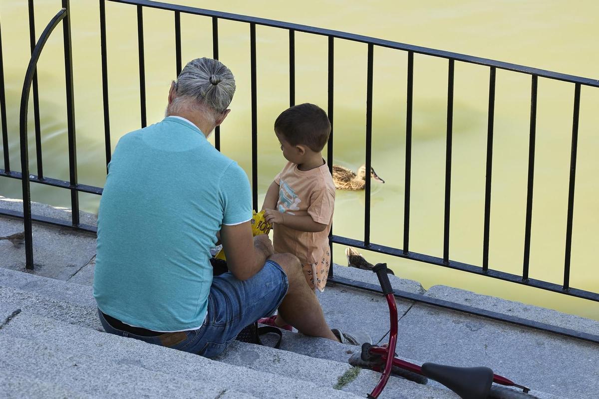 Imagen de un hombre con su hijo pequeño.