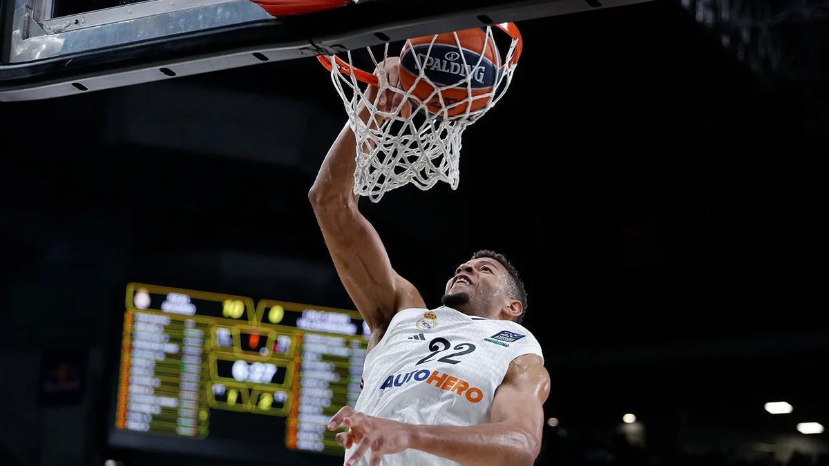 Real Madrid, en su victoria frente al Lyon-Villeurbanne de la Jornada 30 de la Euroliga