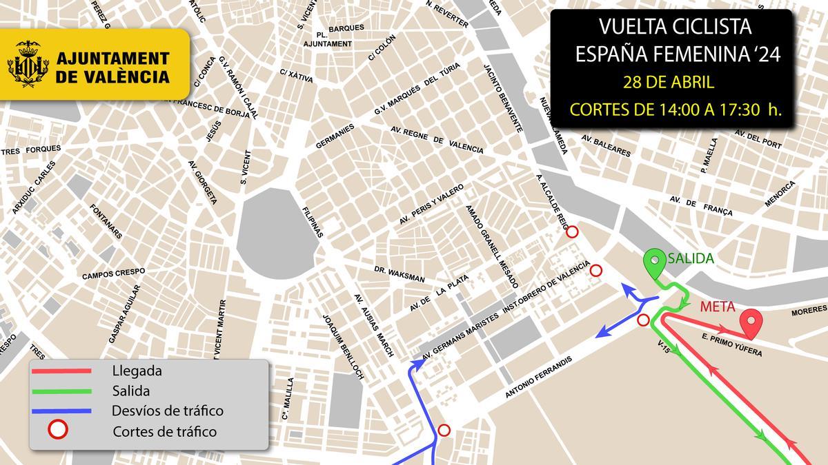 La Vuelta ciclista femenina se disputa en València este domingo.