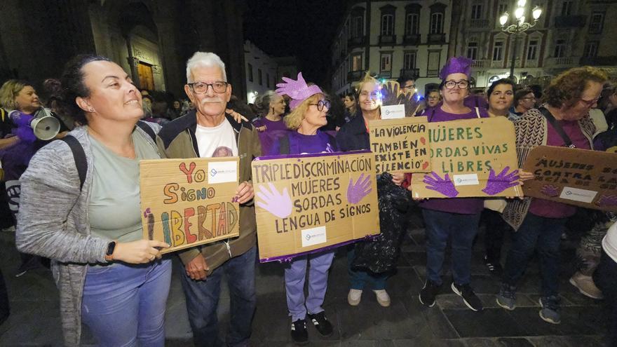 Manifestación del 25-N, en Las Palmas de Gran Canaria