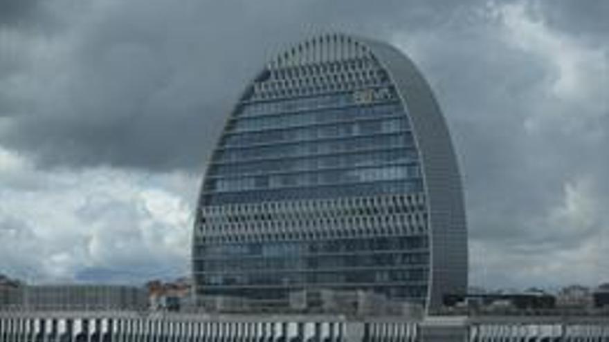 Edificio de la sede de BBVA en Madrid, conocido como ‘La Vela’, a 22 de abril de 2021, en Madrid