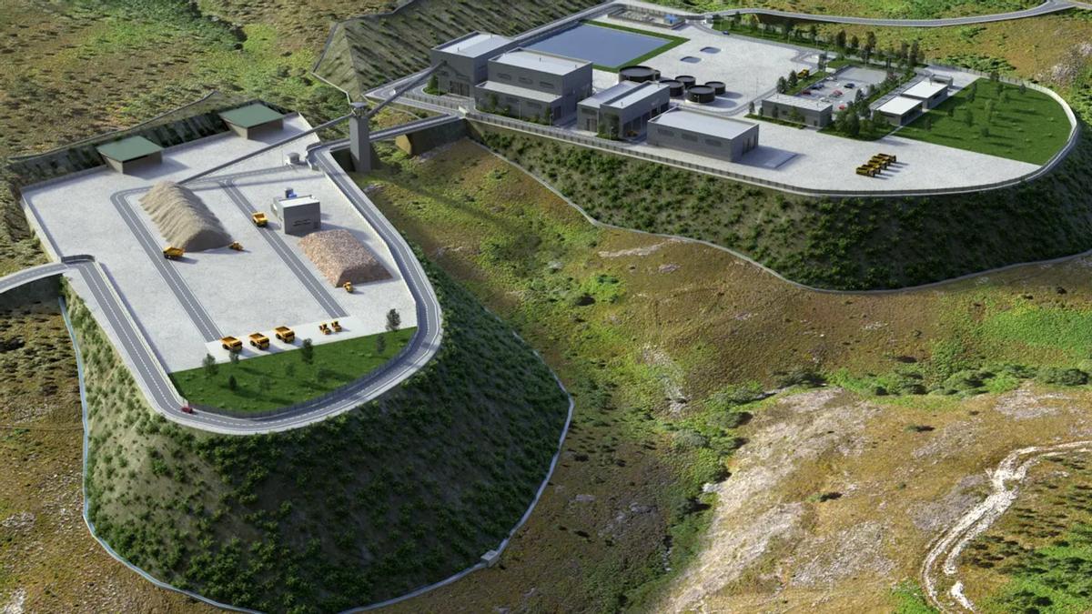 Recreación virtual del proyecto de la mina Doade, promovida por Samca de Orense para la extracción de litio.