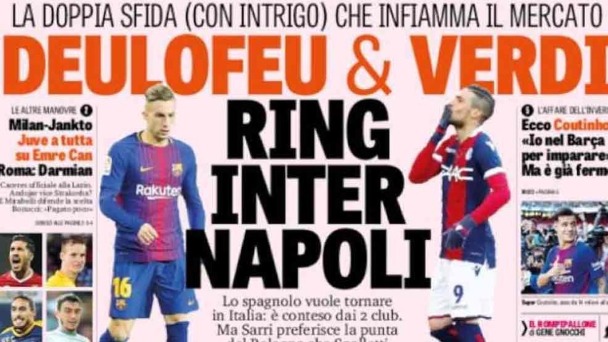 Deulofeu, protagonista en la portada de la Gazzetta