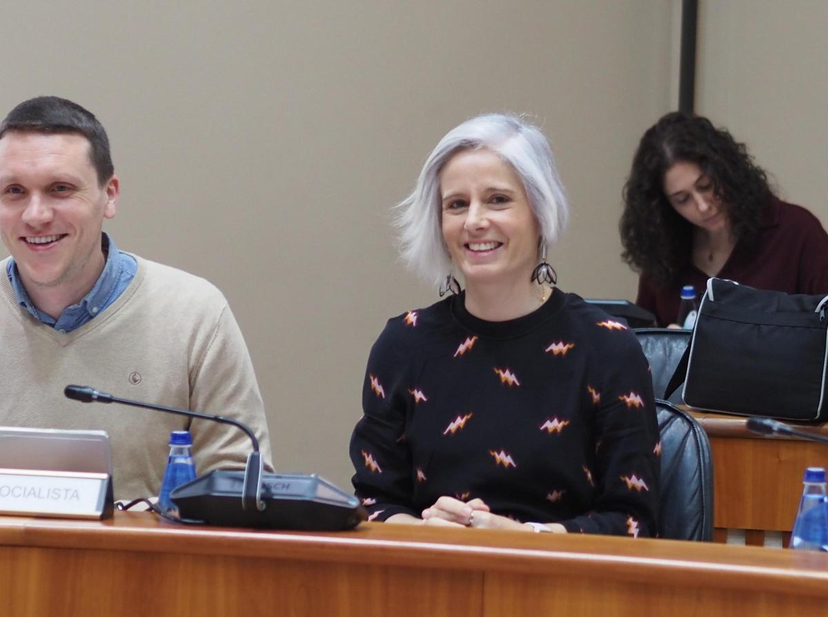Aitor Bouza e Patricia Iglesias na Comisión de Industria do Parlamento.