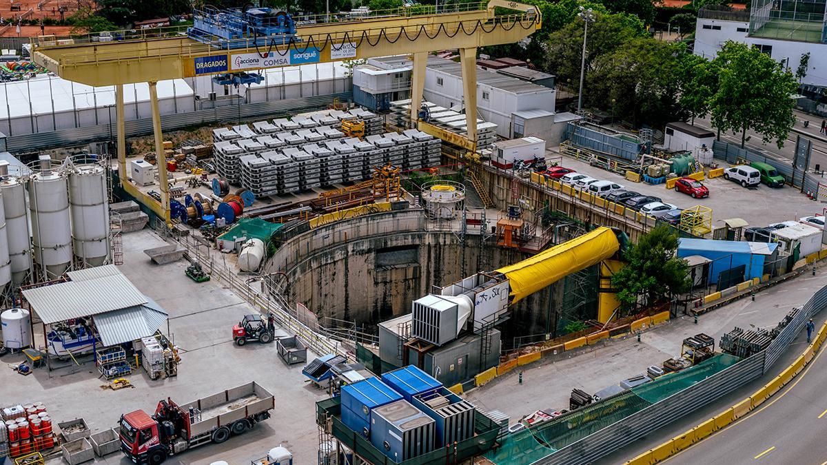 Obras de la L9 en la futura estación de Campus Nord