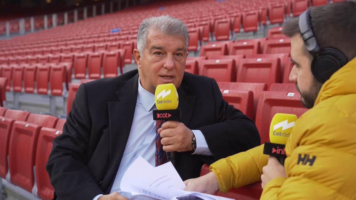 Joan Laporta durante la entrevista en El Matí De Catalunya Radio