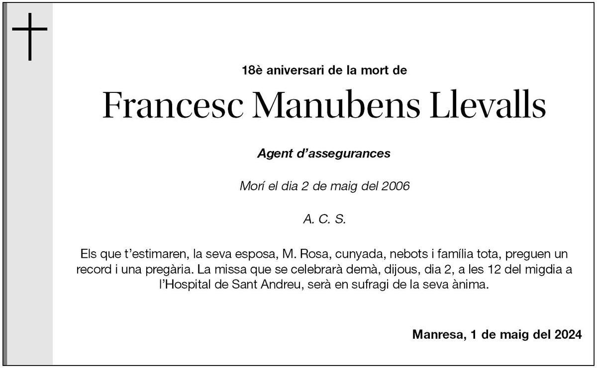 FRANCESC MANUBENS LLEVALLS
