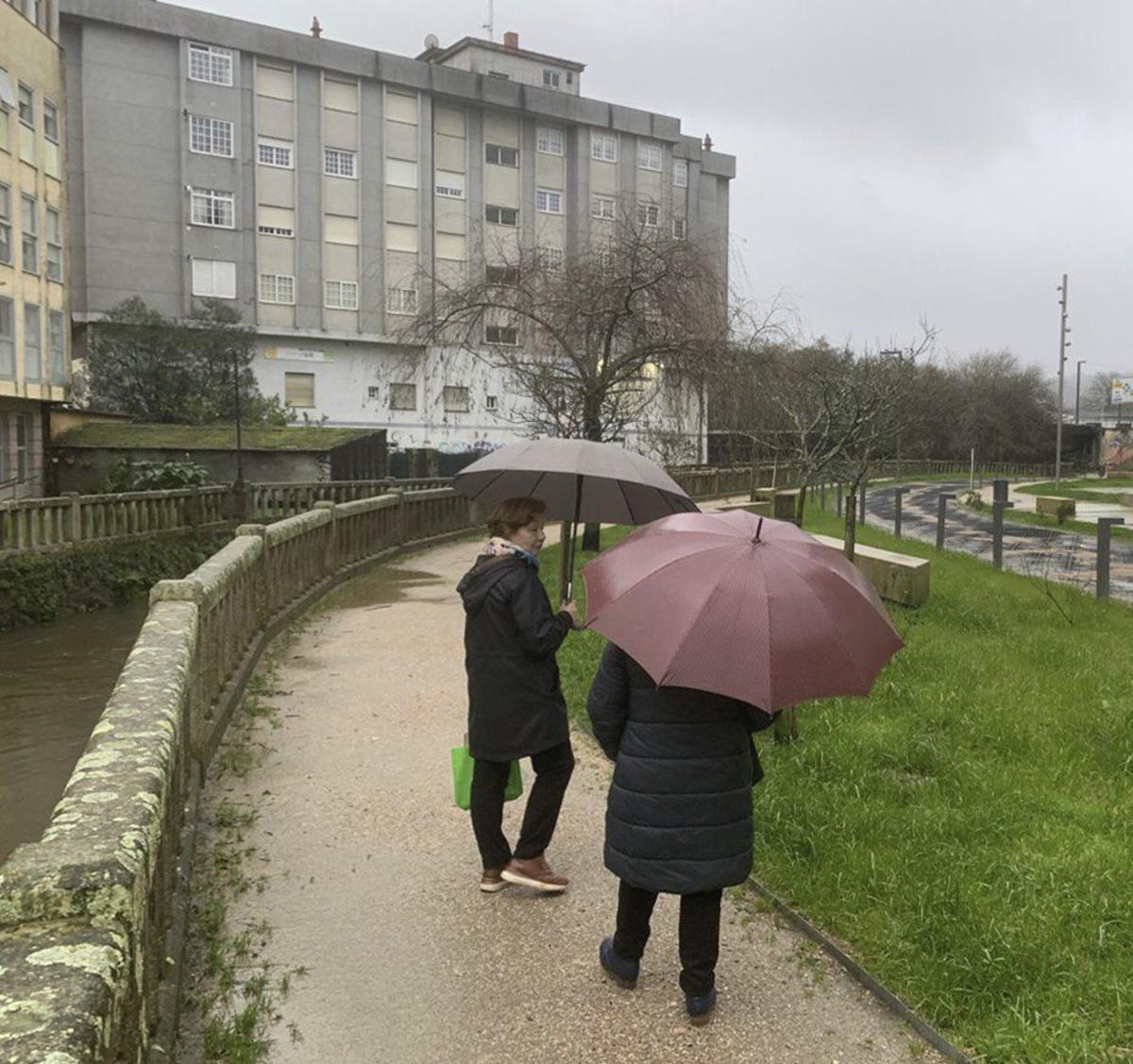 El río Maceiras a su paso por la zona del Salgueiral, en Redondela.
