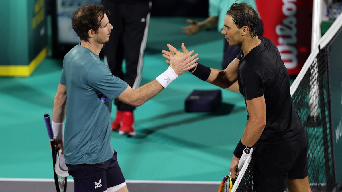 Nadal y Murray, en su reencuentro tras el final del partido.