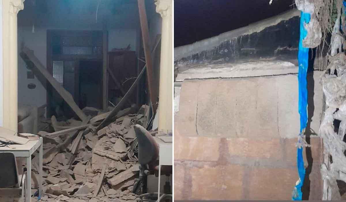 Las vigas del tejado de la vivienda han cedido y el techo ha caído