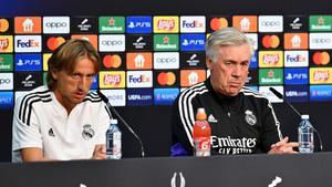 Modric y Ancelotti comparecen este lunes en la sala de prensa