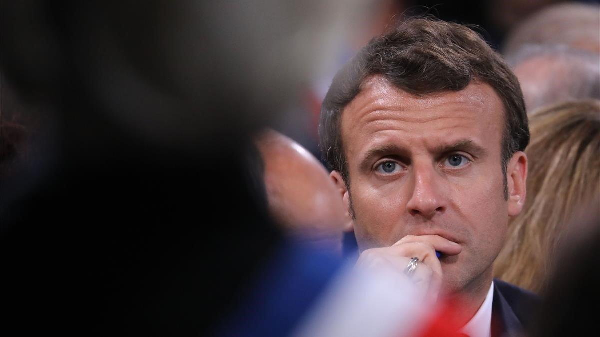 zentauroepp47634341 french president emmanuel macron looks on during the last pu190404222337