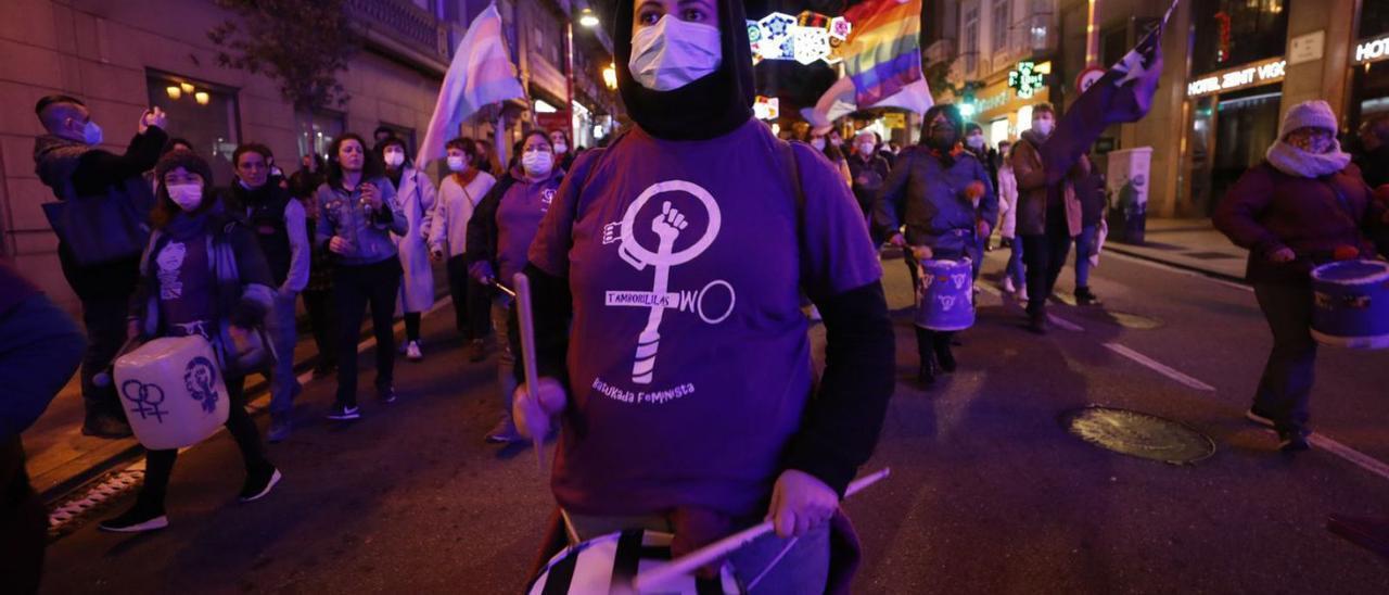 Imagen de archivo de una manifestación contra la violencia machista celebrada en Vigo.
