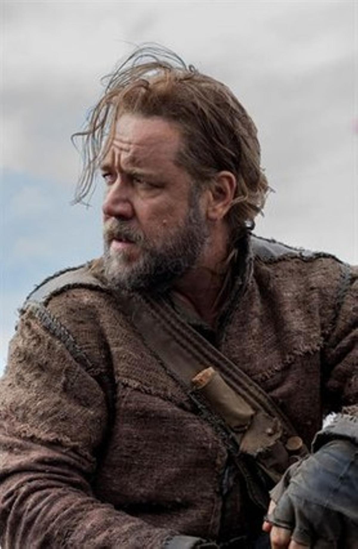 russell crowe en la barba del set