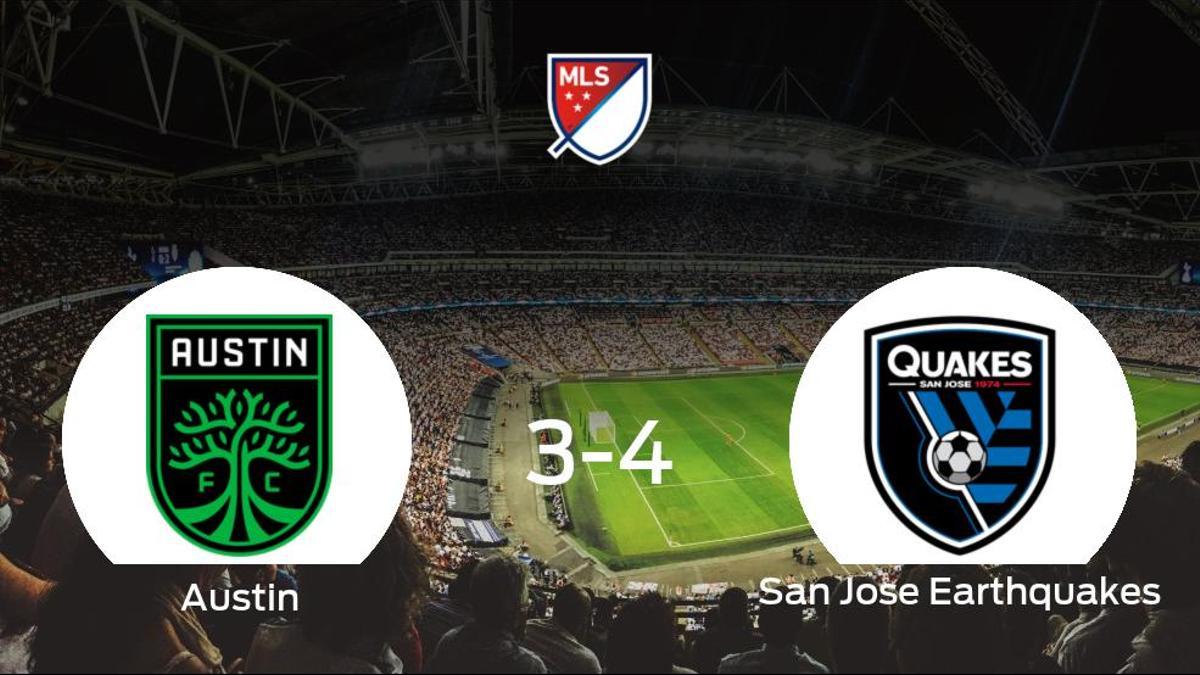 El San Jose Earthquakes suma tres puntos a su casillero frente al Austin FC (3-4)