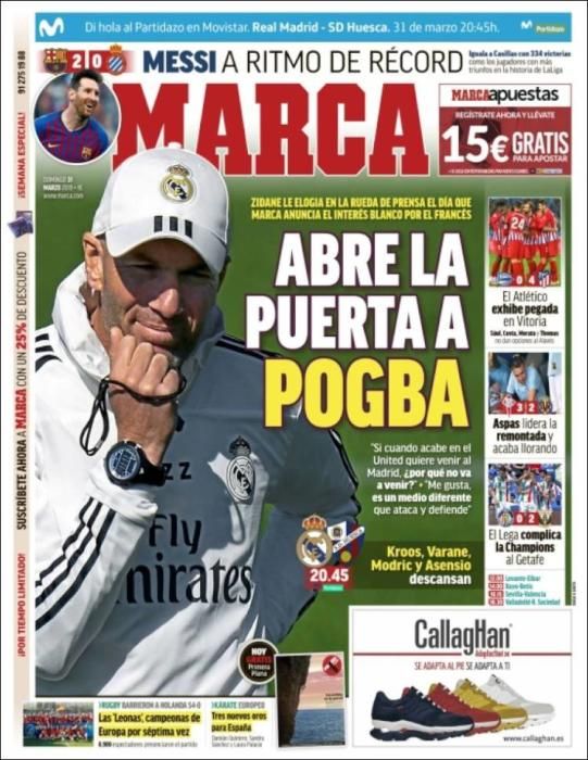 Portada MARCA domingo 31 de marzo de 2019