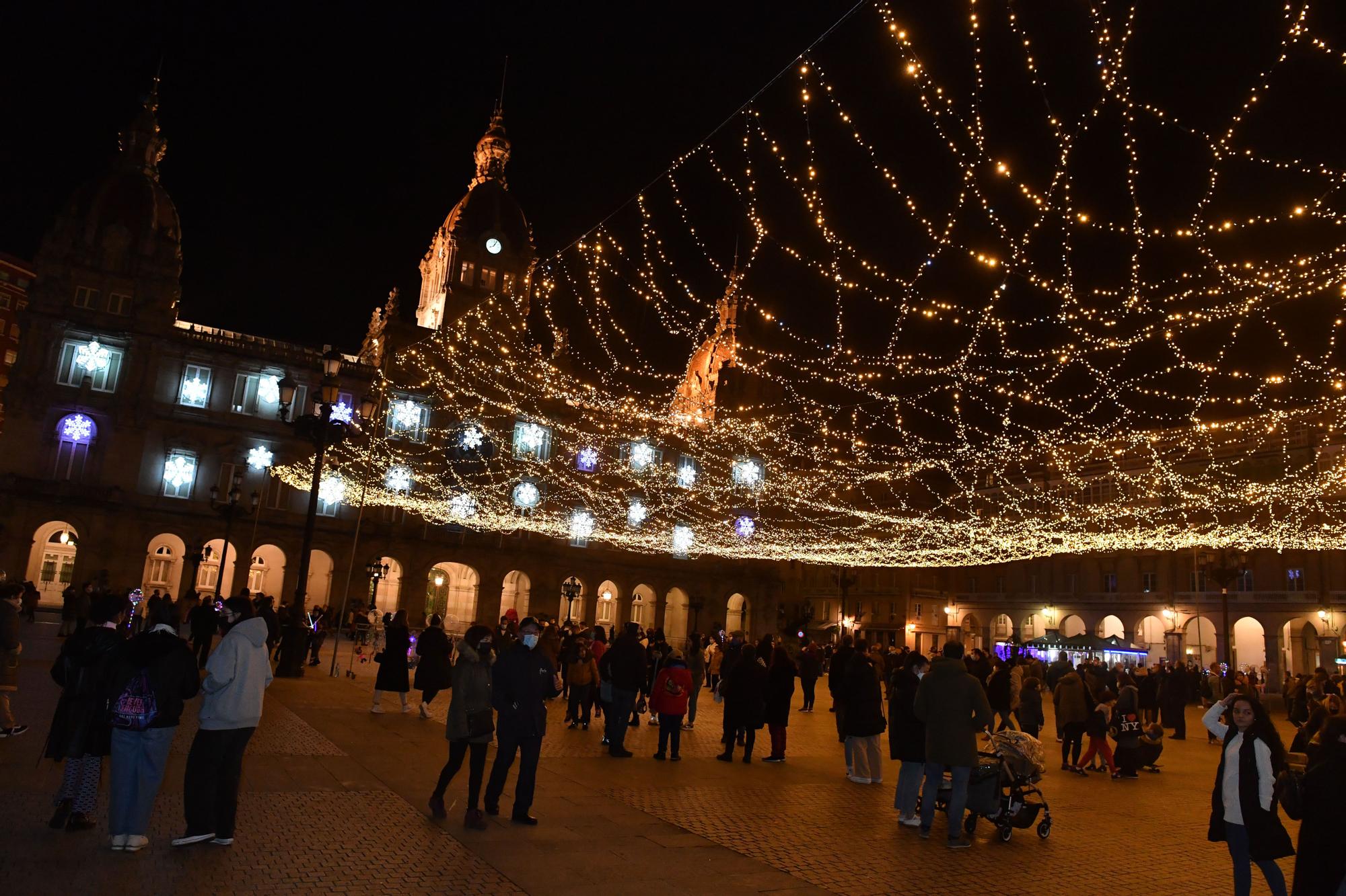 Encendido del alumbrado navideño en A Coruña