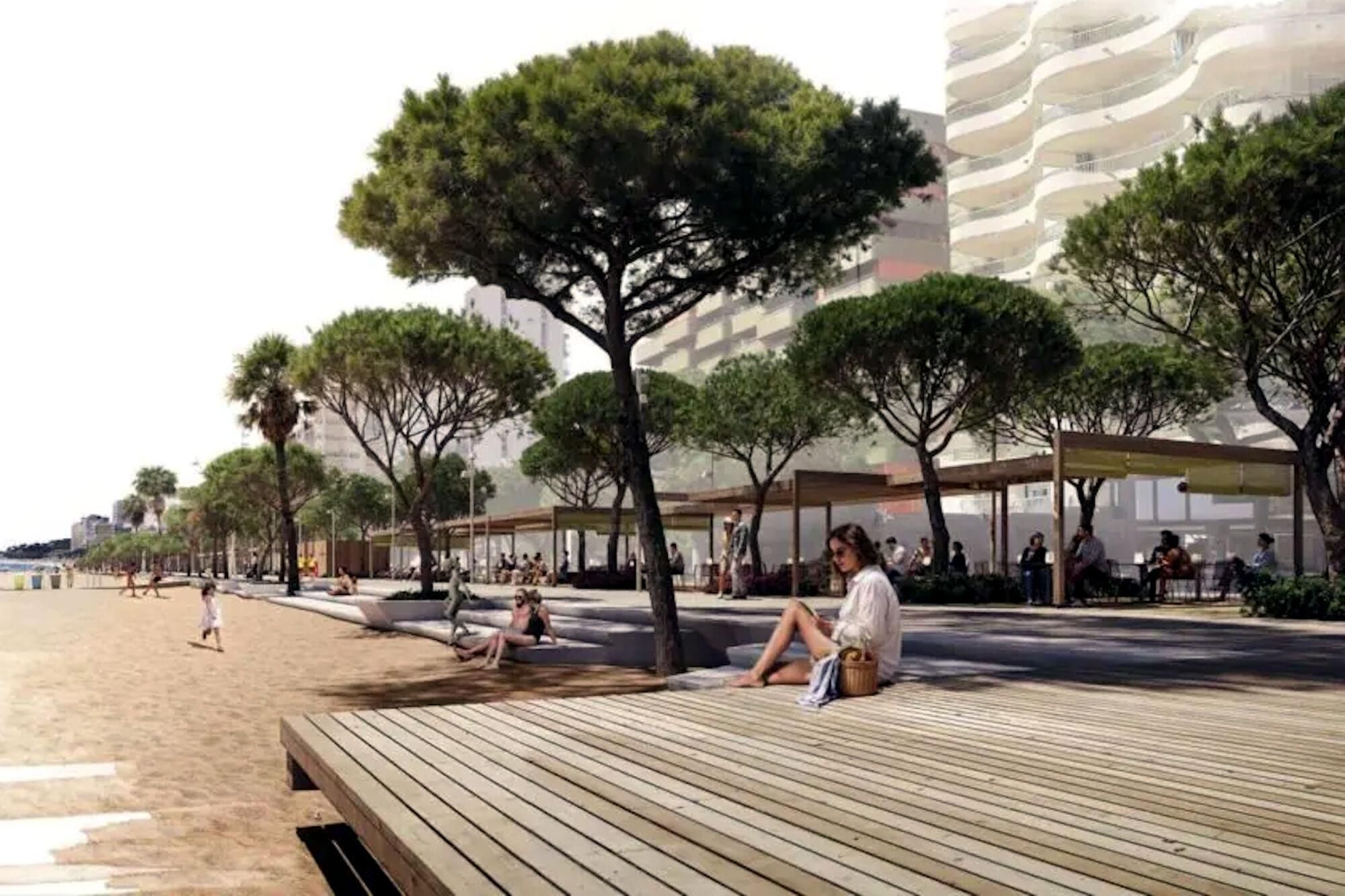 Recreació de com quedarà el tram nord del passeig marítim de Platja d&#039;Aro un cop se&#039;n completi la reforma