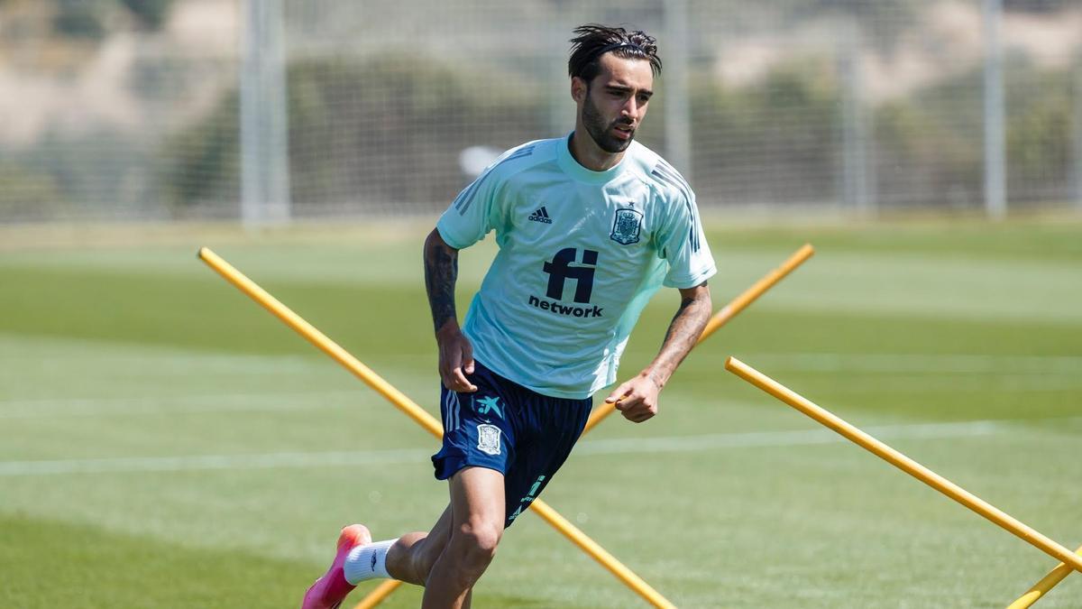 Brais, durante un entrenamiento con la selección.