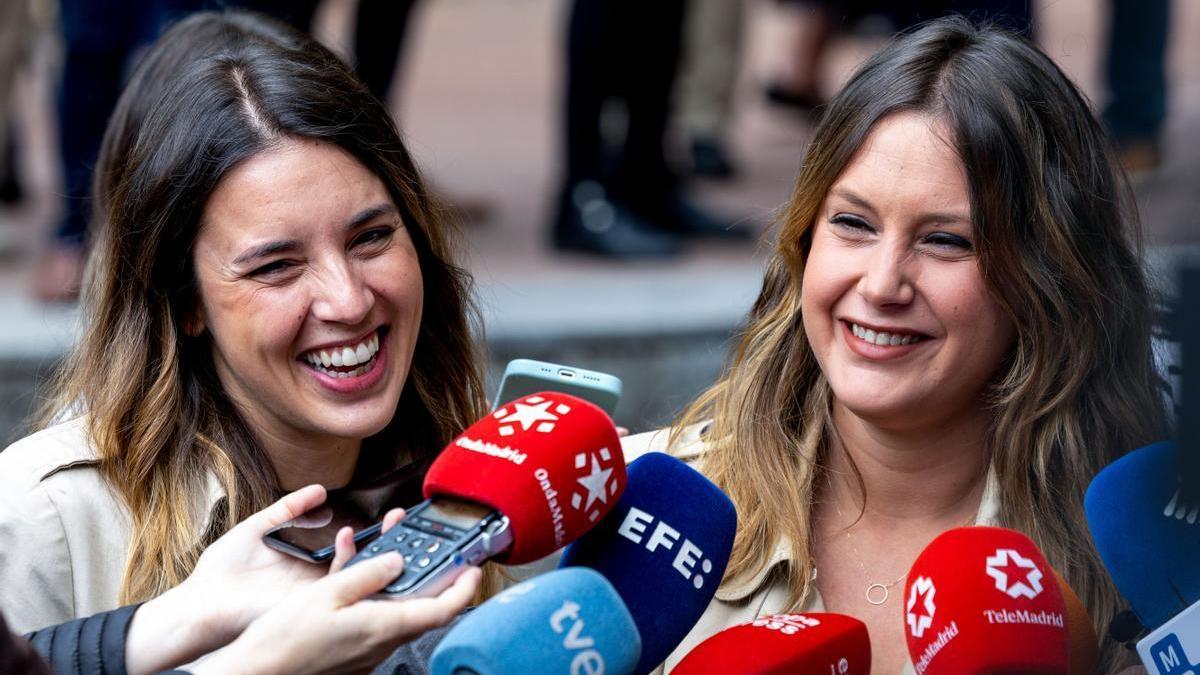 Alejandra Jacinto junto a Irene Montero durante la campaña del 28M.