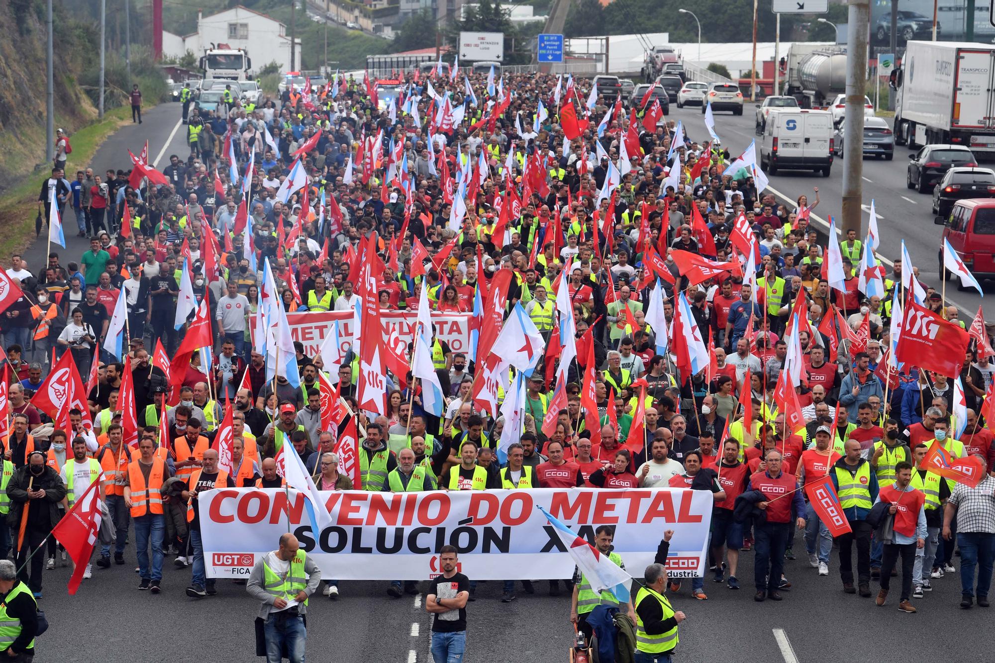 Manifestación de los trabajadores del metal en A Coruña