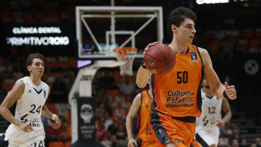 Ion Galarza, en el choque ante el ASVEL Villeurbanne.