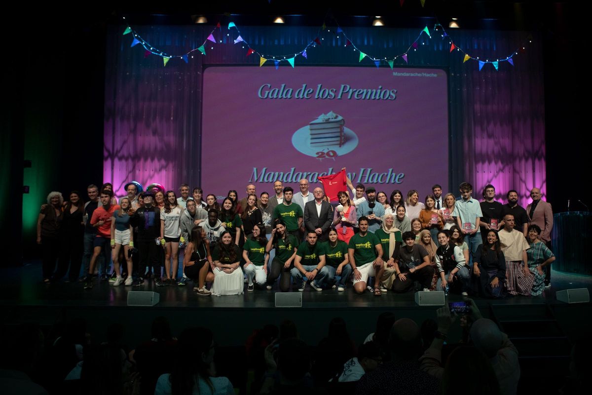 Foto de familia al final de la gala.