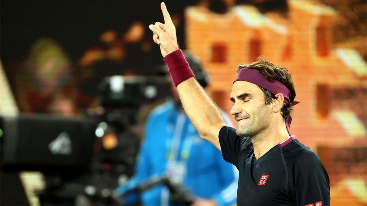 Roger Federer celebrando su triunfo