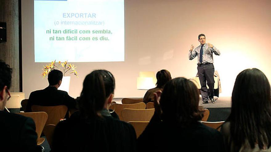 Un moment d&#039;una conferència d&#039;ahir centrada en l&#039;exportació celebrada dins del FiraFòrum.