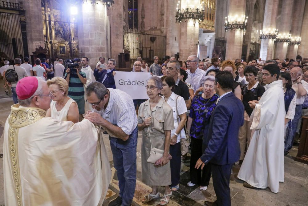 Salinas se despide de Mallorca con una misa en la catedral