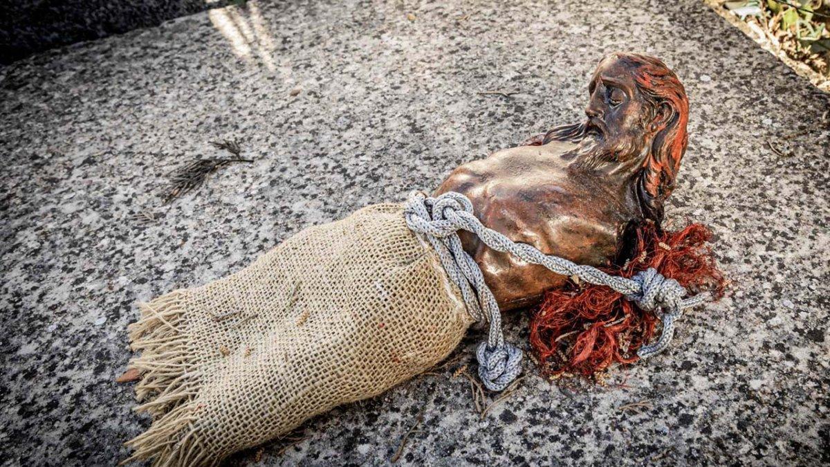 Imagen del Cristo que apareció encima de la tumba