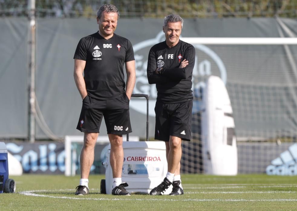 Sesión de entrenamiento, este lunes en A Madroa