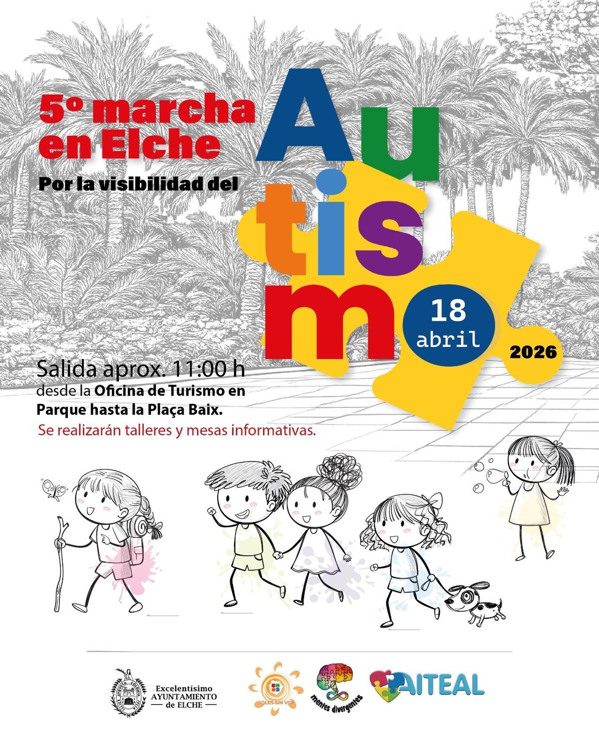La marcha en Elche para visibilizar el autismo ha llegado a su quinta edición