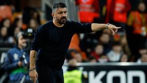 Gattuso, feliz en el banquillo del Valencia