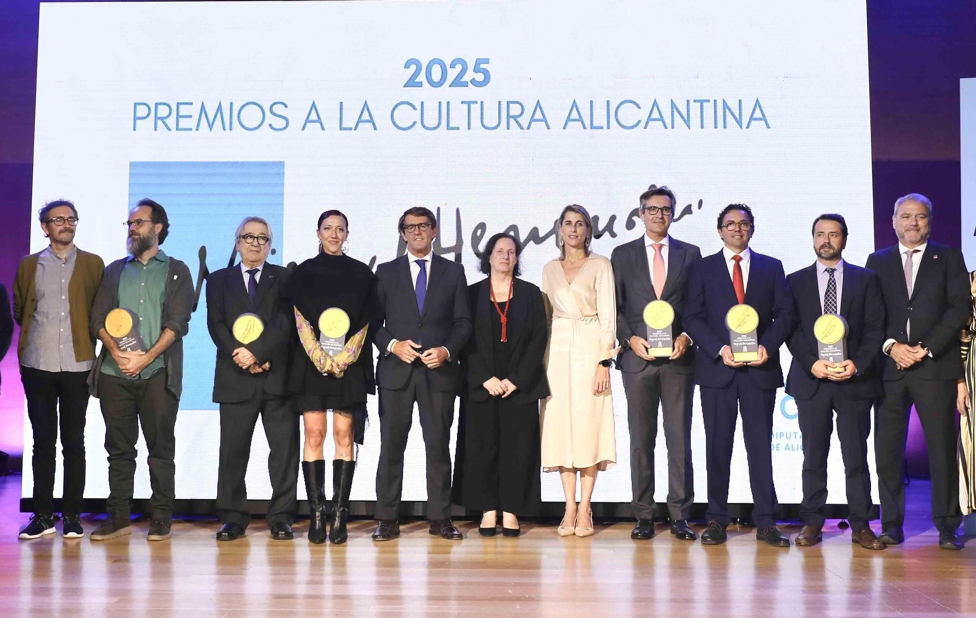 Creatividad y talento galardonados en la entrega de los Premios a la Cultura de la Diputación de Alicante