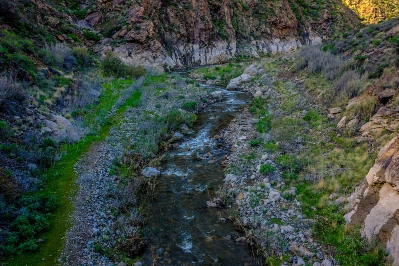 Presas de La Aldea y Artenara tras el paso de Filomena