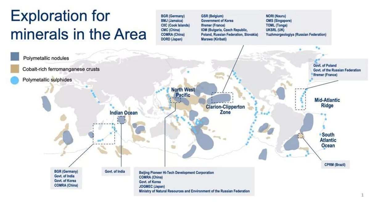 Zonas con minerales submarinos y países interesados en explotarlos