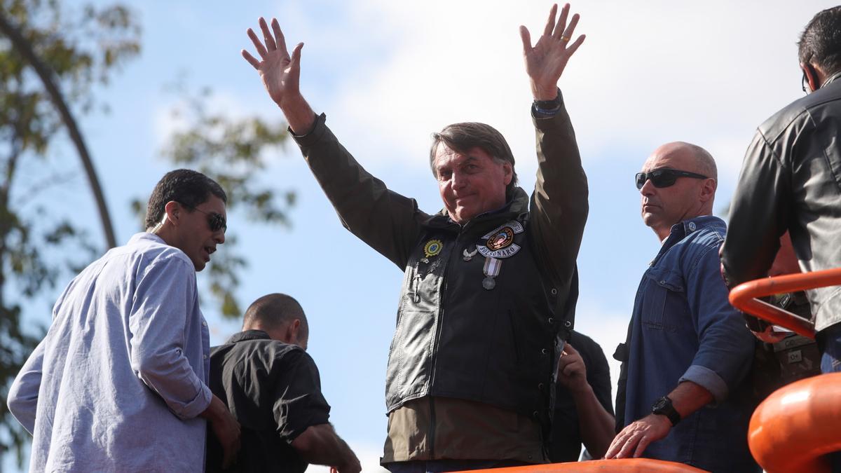 Bolsonaro, en la concentración de moteros en Sao Paulo