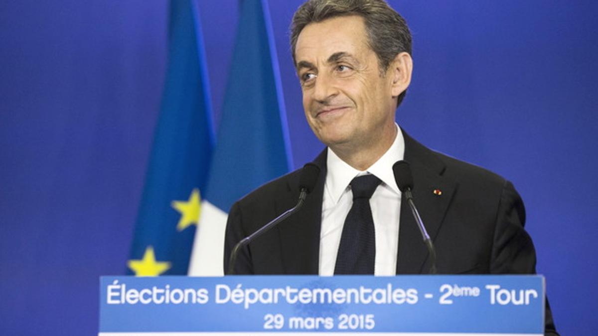 Sarkozy, justo después del cierre de los colegios electorales.