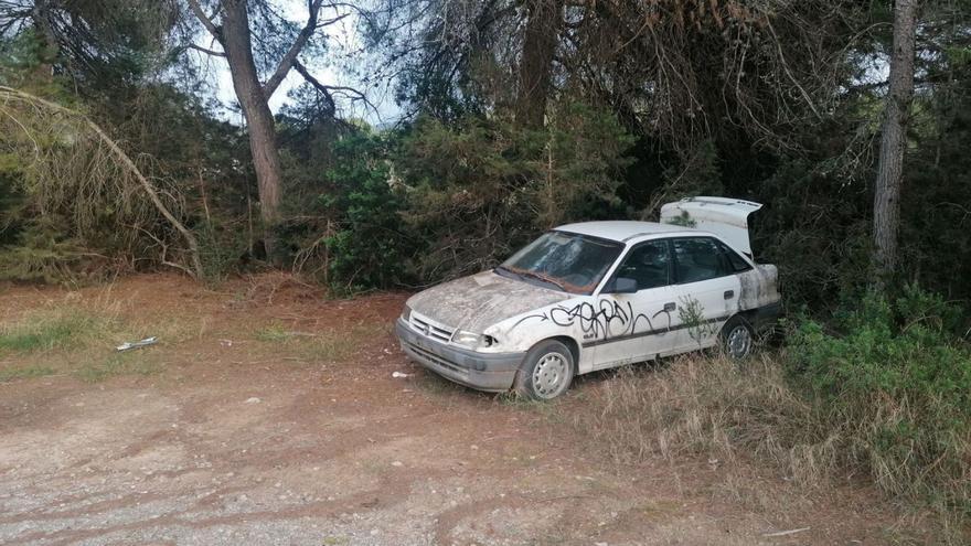 Taller de desguace en el bosque