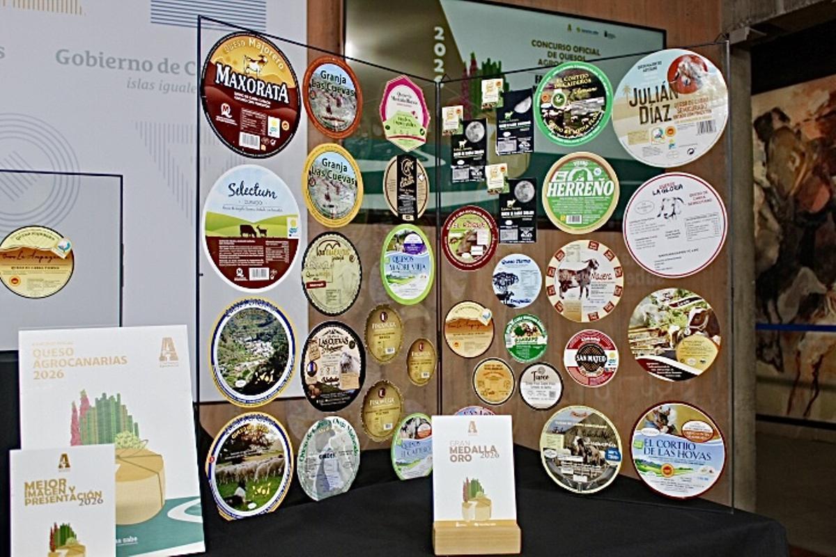 Quesos galardonados con el premio Mejor Imagen y Presentación con el Concurso Agrocanarias 2026