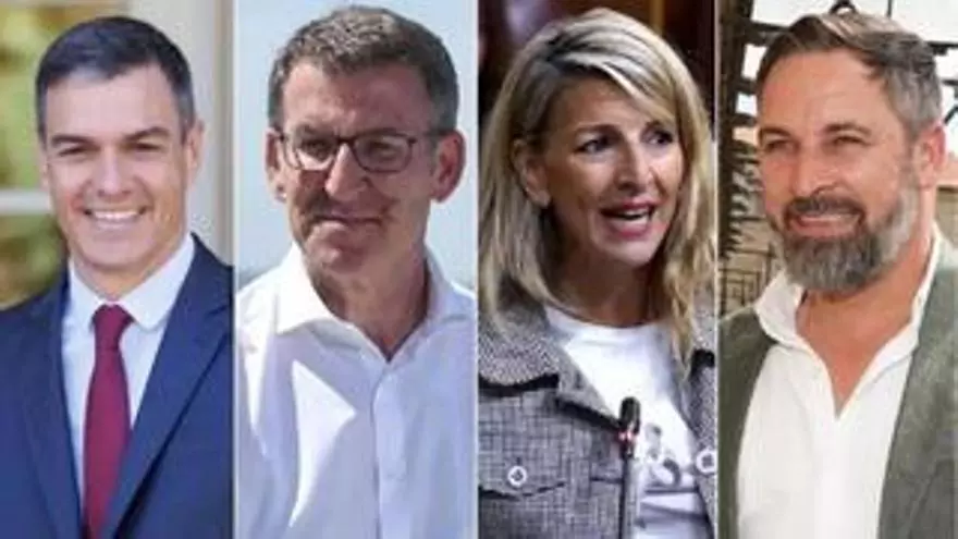 Los líderes estatales de PSOE, PP, Sumar y Vox coincidirán en Galicia por primera vez en campaña