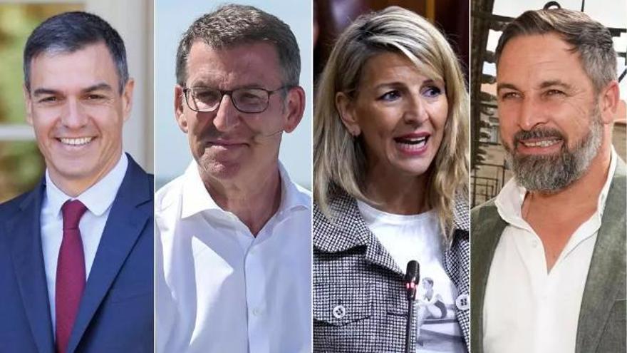 Los líderes estatales de PSOE, PP, Sumar y Vox coincidirán en Galicia por primera vez en campaña